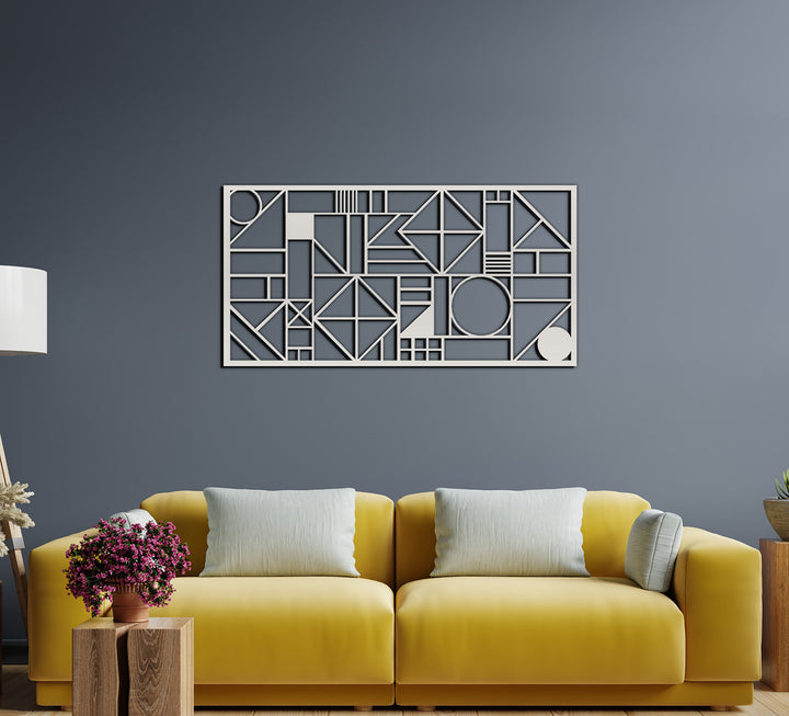 Gümüş Modern Ev Dekorasyonu İçin Tekstüre Siyah Puzzle Metal Tablo