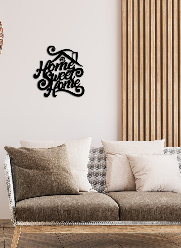 Home Sweet Home Art Sanatsal Modern Metal Duvar Panosu