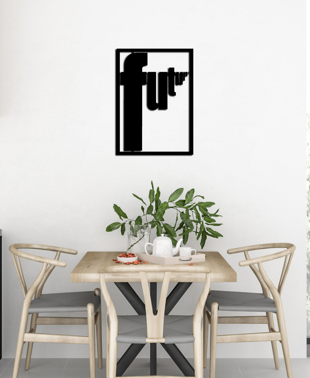 Horizon Future Modern Tipografik Metal Duvar Panosu