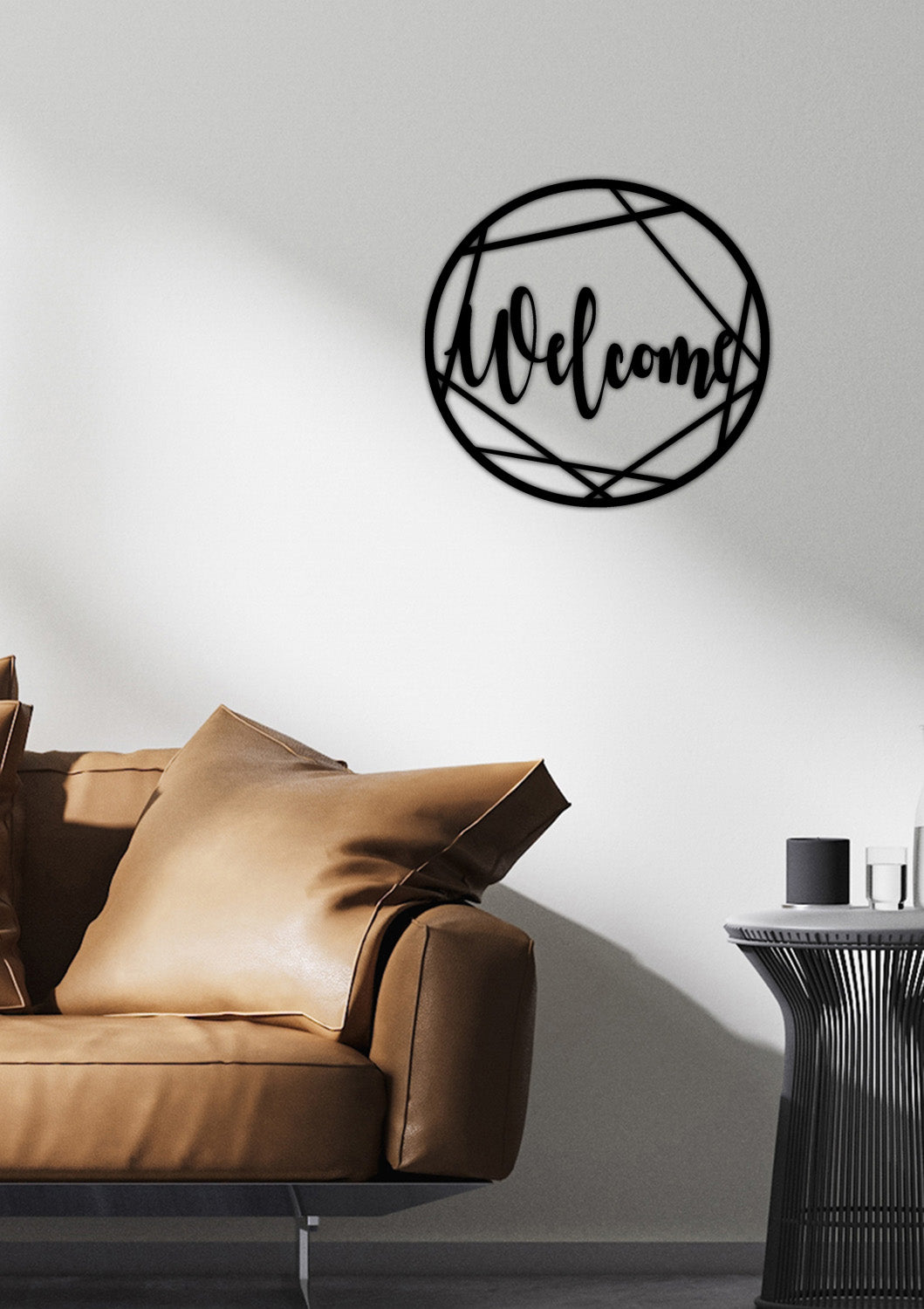 Hospitium Welcome Sanatsal Modern Metal Duvar Panosu