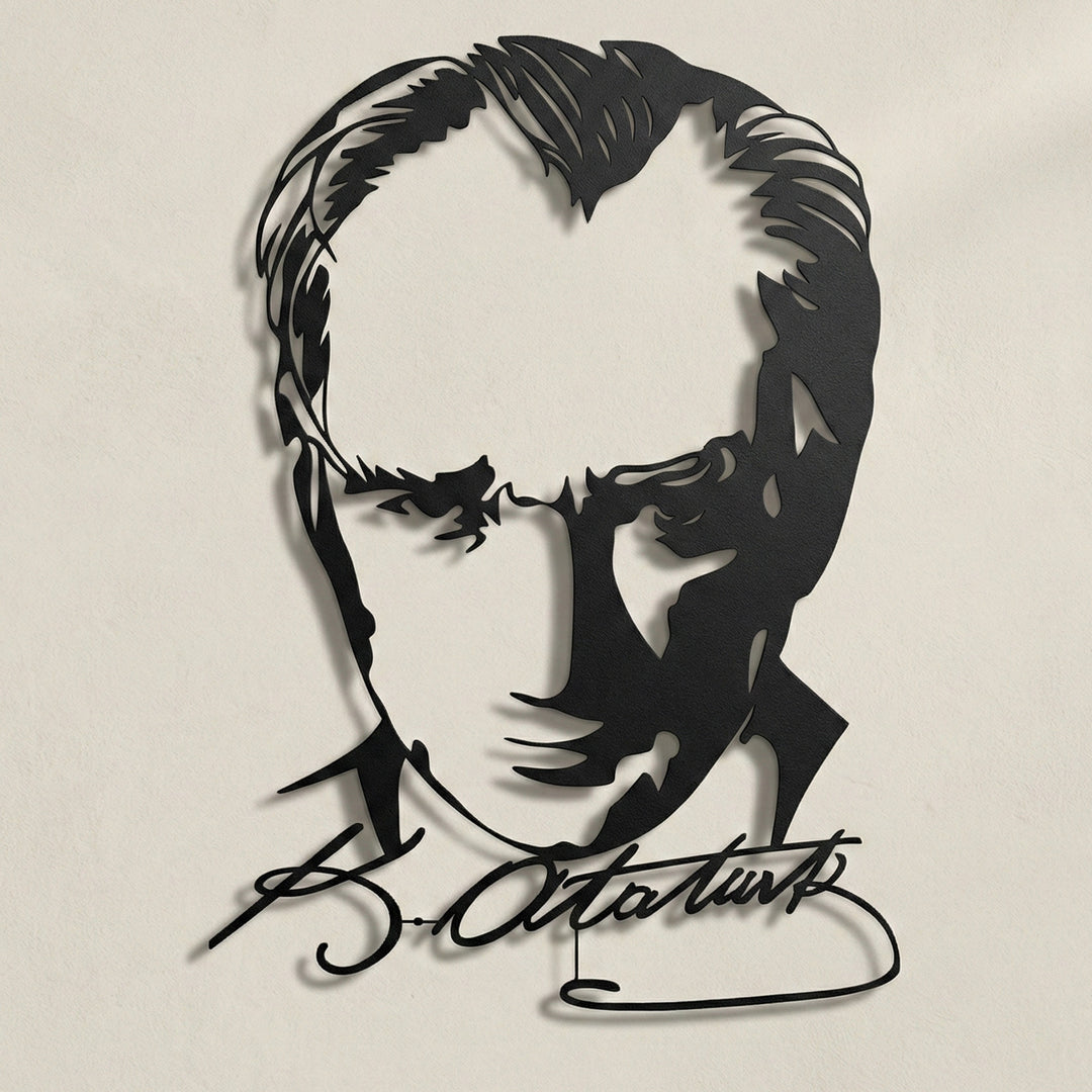 İmza ve Atatürk Metal duvar tablosu