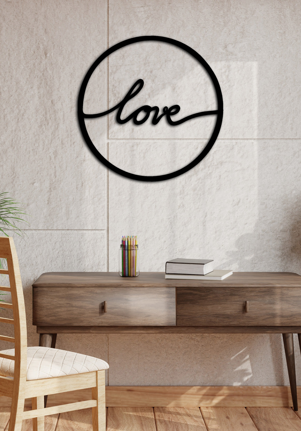 İskandinav Tarzı Dekor İçin Siyah Metal Love Yazili Pano