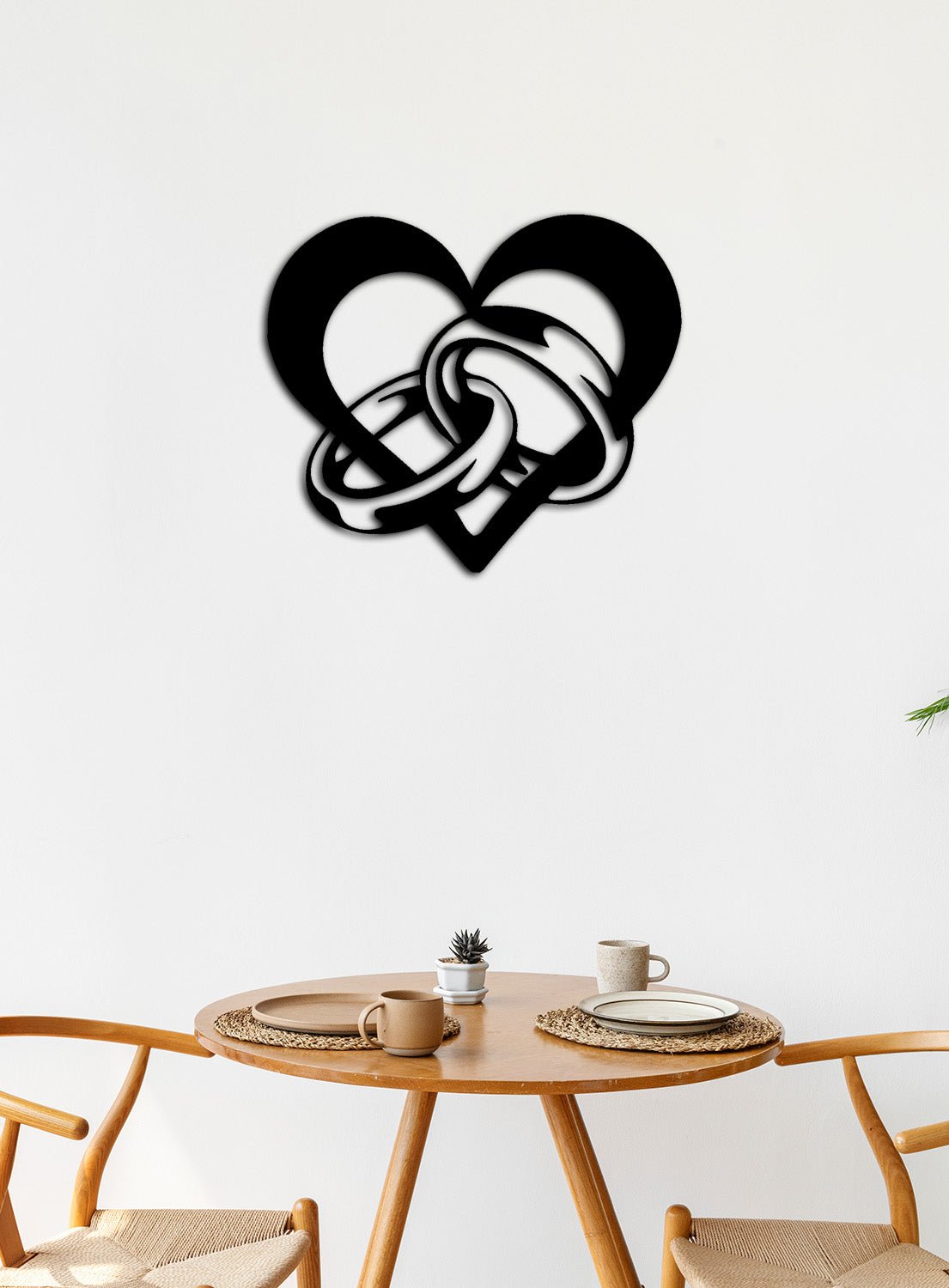 İskandinav Tarzı Ev İçin Siyah Metal Kalp Tablo