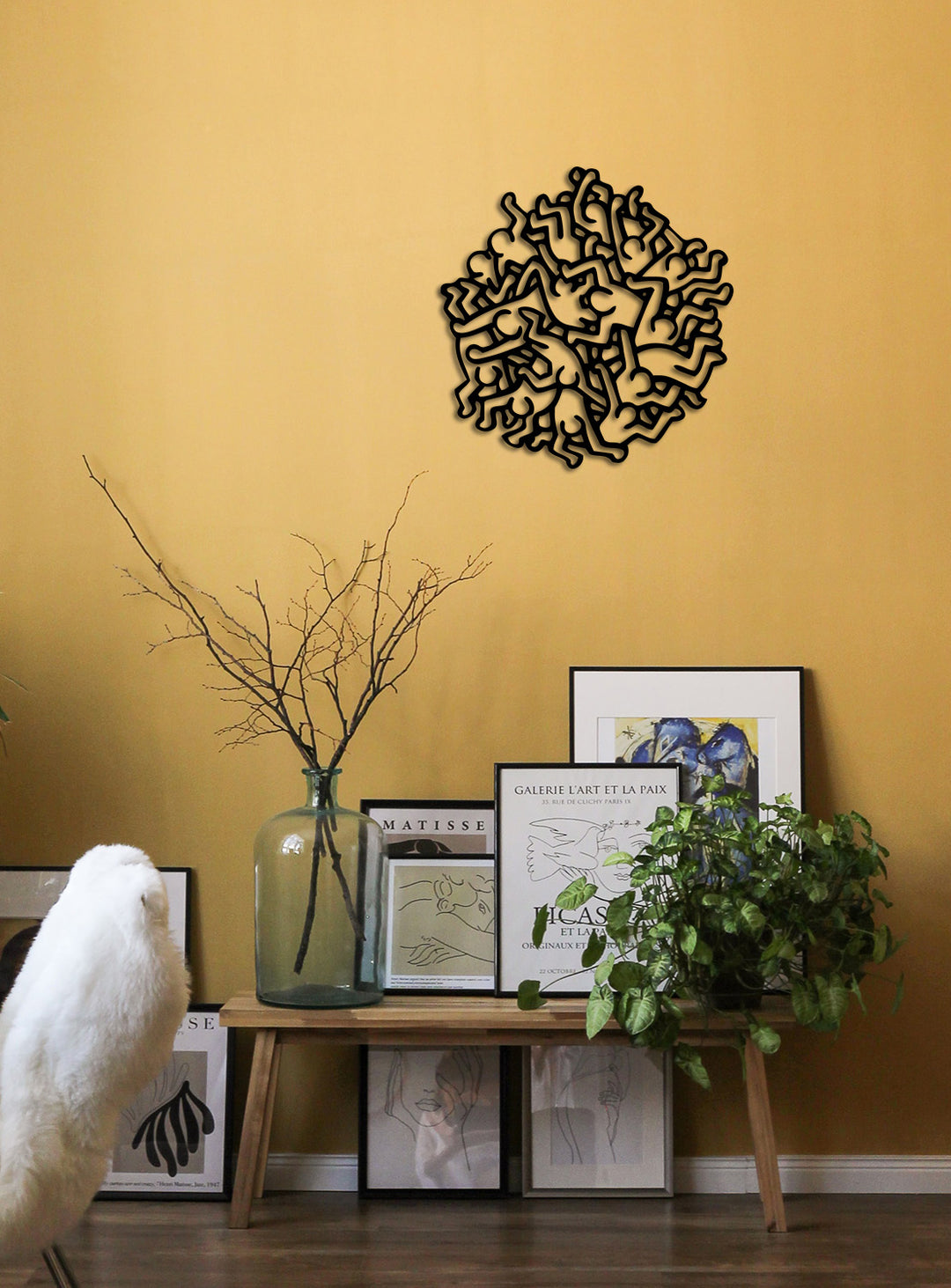 1.5mm DKP Çelik Üzerine Mühürlenmiş Mat Siyah Pop Art Figür İşçilik Detayı