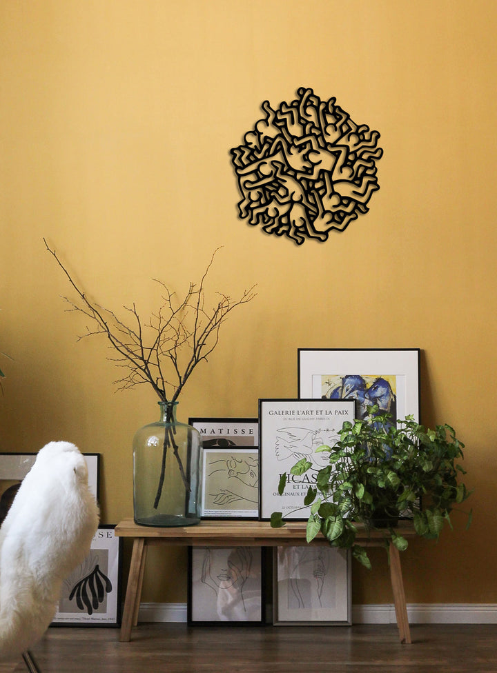 1.5mm DKP Çelik Üzerine Mühürlenmiş Mat Siyah Pop Art Figür İşçilik Detayı