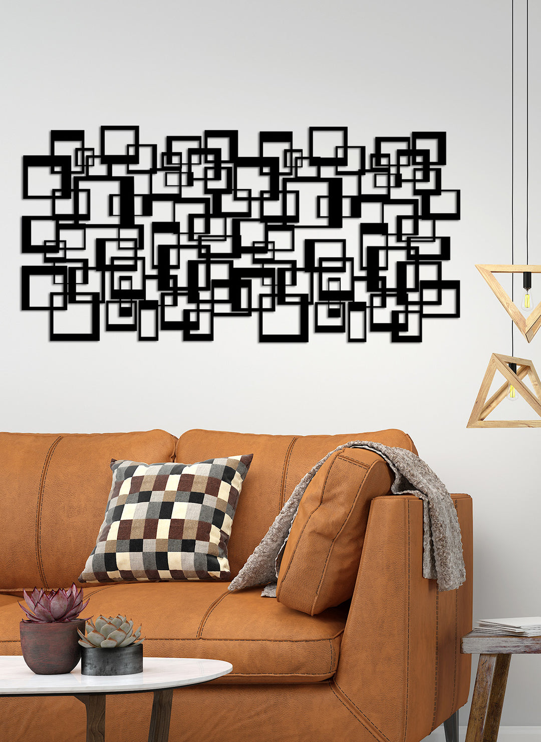 Kuadrum Dinamik Geometri Modern Duvar Panosu - Metal Tablo