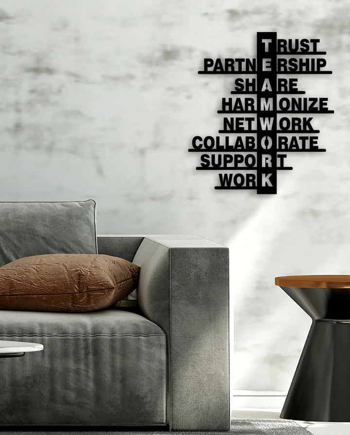 Kurumsal Ofis Duvar Sanatı İçin Teamwork Metal Tablo - Artroya