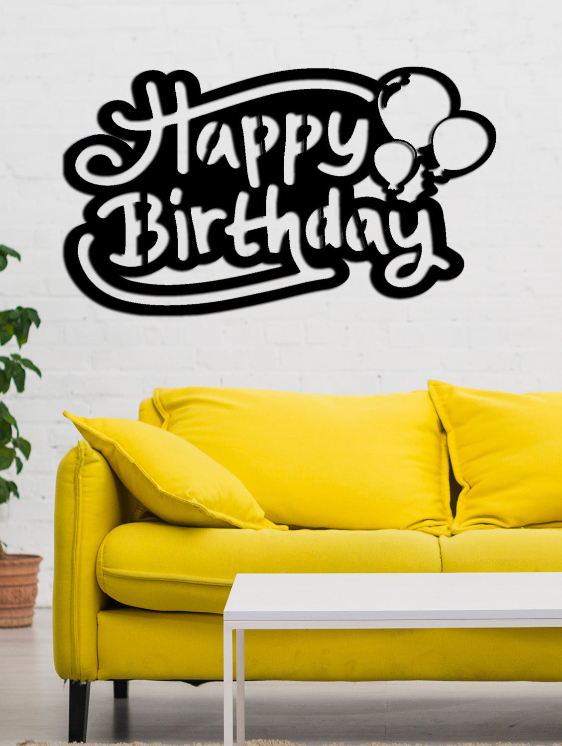 Lazer Kesim Balon Figürü ve Happy Birthday Yazısı İşçilik Detayı