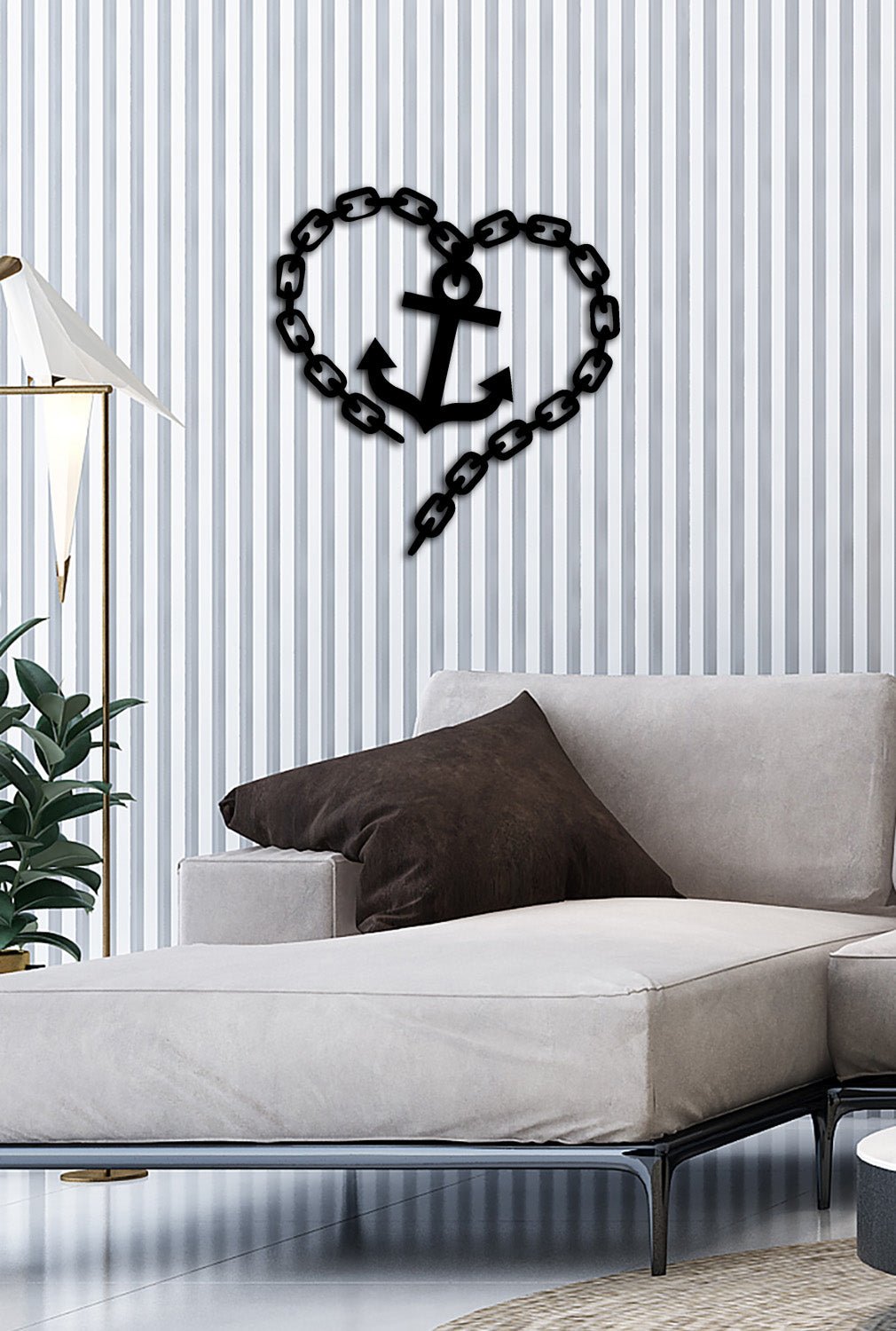 Lazer Kesim Çapa Sembolü ve Love Yazısı İşçilik Detayı