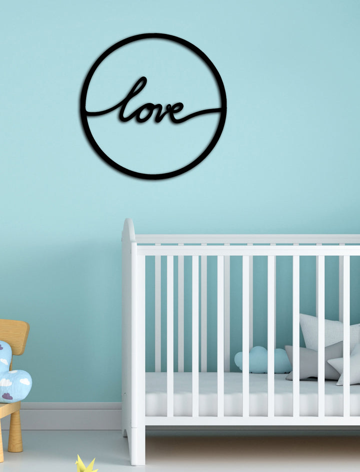 Lazer Kesim Çember İşçiliği ve Love El Yazısı Detayı