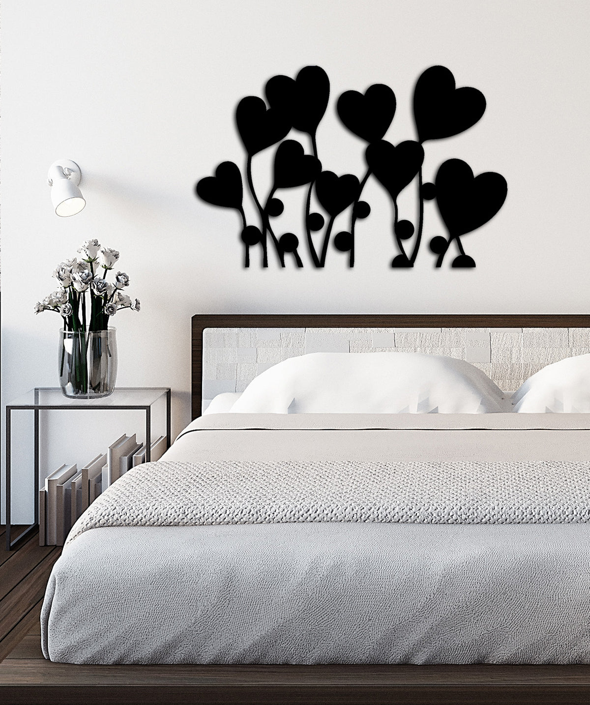 Lazer Kesim Çiçekli Dal ve Kalp Formu İşçilik Detayı