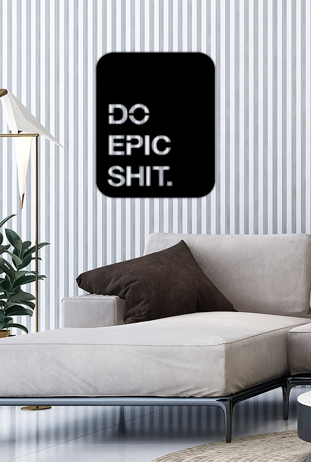 Lazer Kesim Do Epic Shit Yazılı Metal Pano İşçilik Detayı