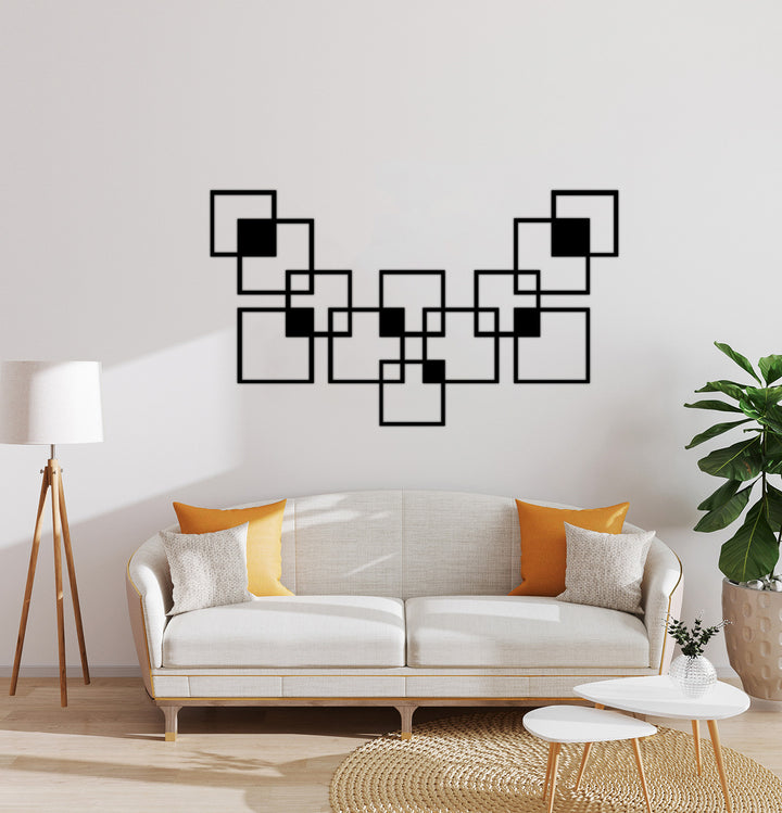 Lazer Kesim Geometrik Kare Duvar Sanatı Hassas İşçilik Detayı