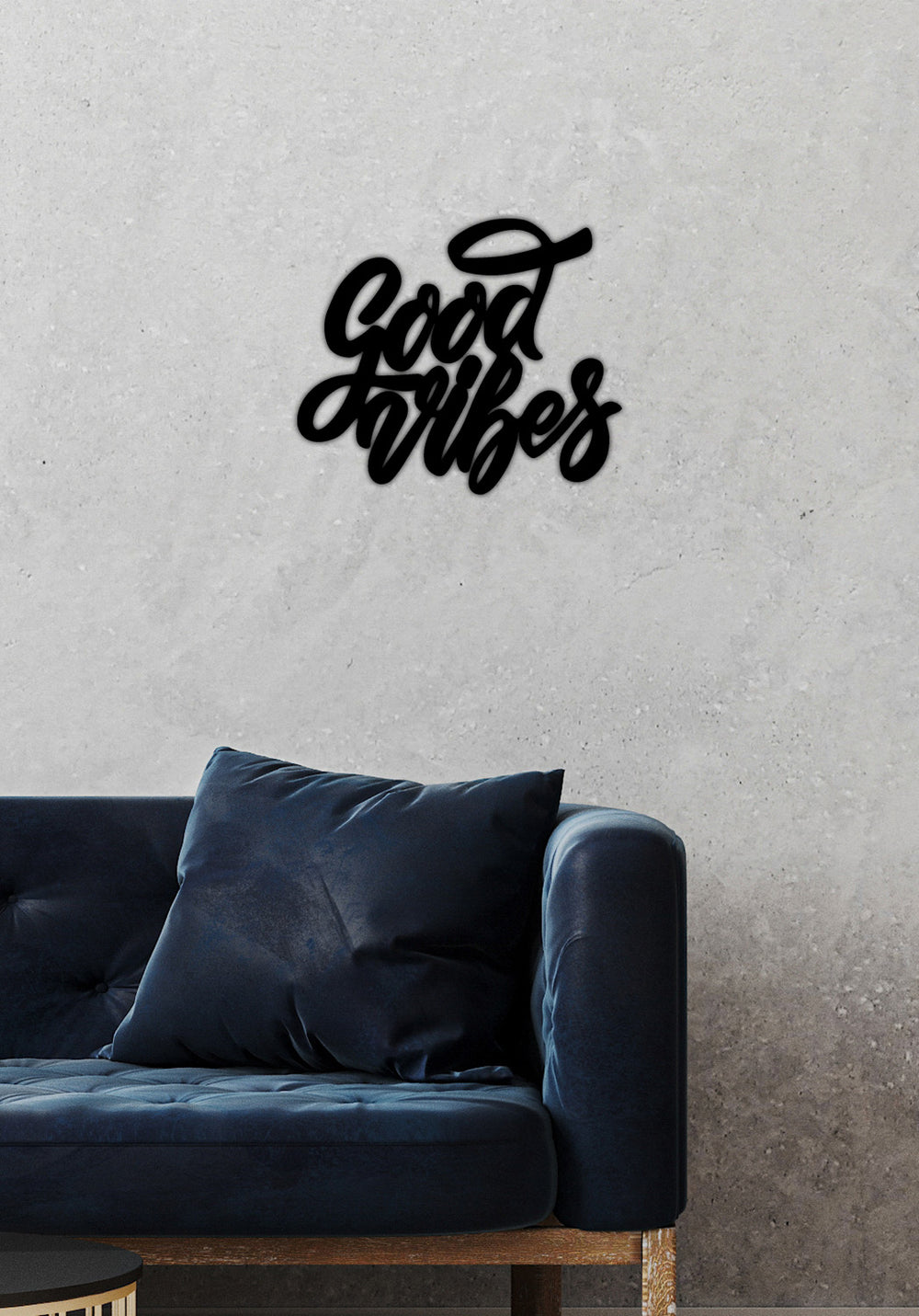 Lazer Kesim Good Vibes Yazılı Metal Pano İşçilik Detayı