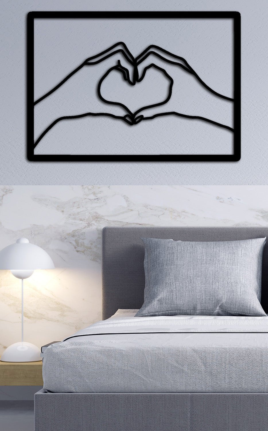 Lazer Kesim Heart Made Yazısı ve Kalp Figürü İşçilik Detayı