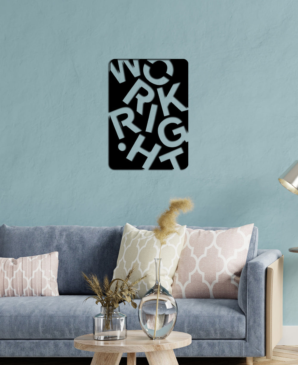 Lazer Kesim İşaret Eden El Figürü ve Tipografi İşçilik Detayı