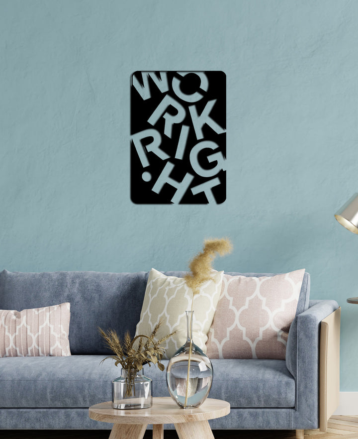 Lazer Kesim İşaret Eden El Figürü ve Tipografi İşçilik Detayı