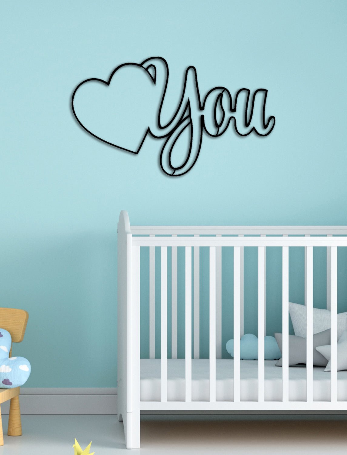 Lazer Kesim Love U Yazısı ve Kalp Figürü İşçilik Detayı