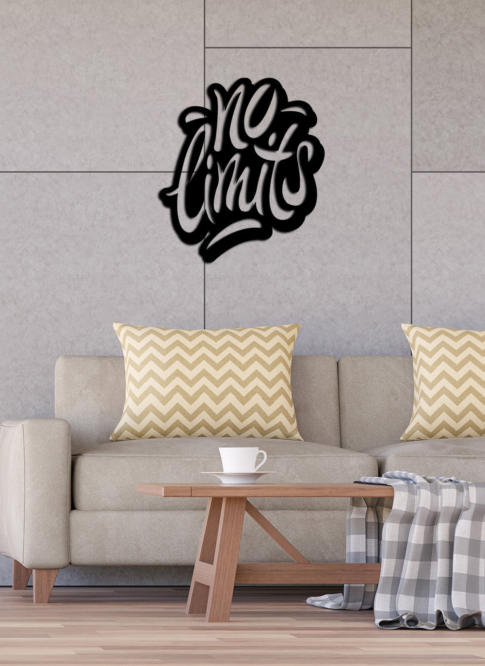 Lazer Kesim No Limits Yazılı Metal Pano İşçilik Detayı