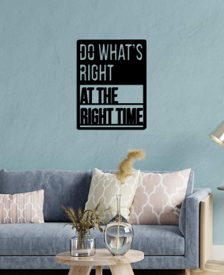 Lazer Kesim Do What's Right Yazılı Metal Pano İşçilik Detayı