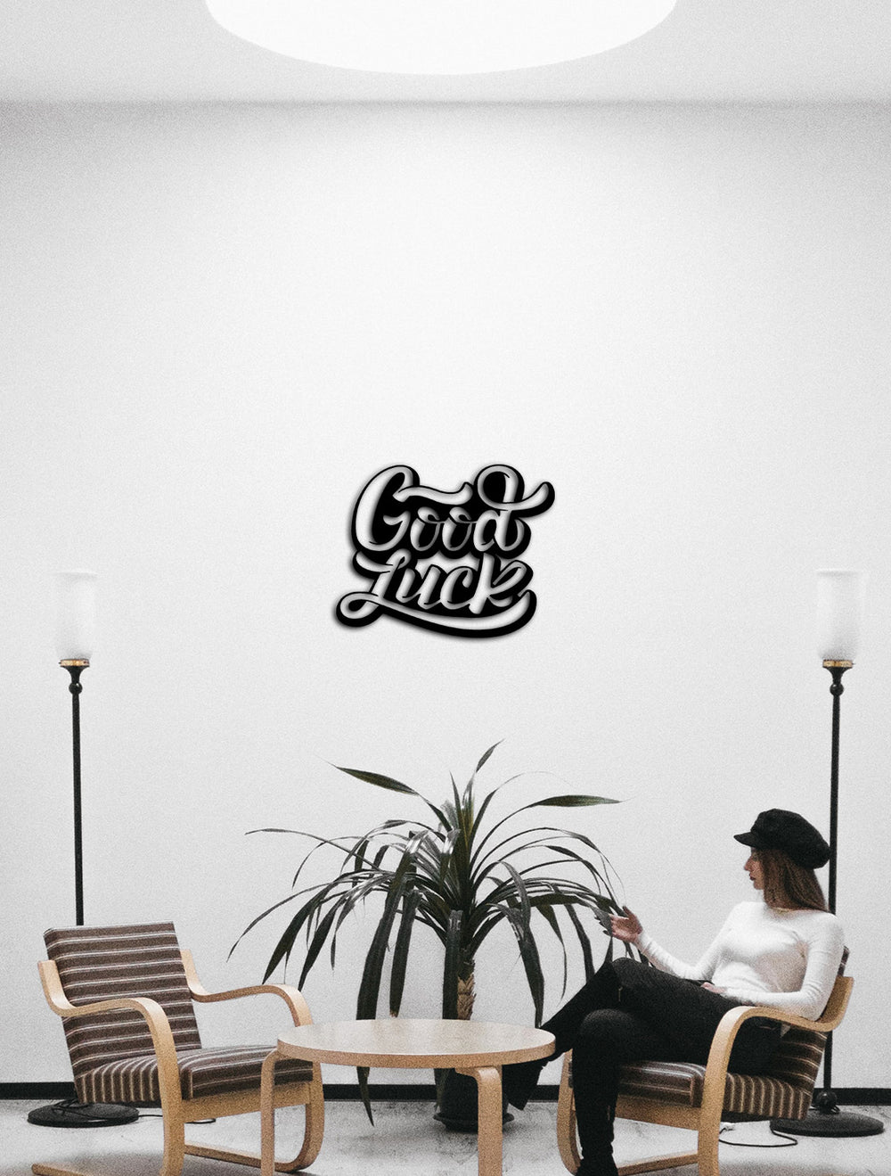 Lazer Kesim Good Luck Yazılı Metal Tablo İşçilik Detayı