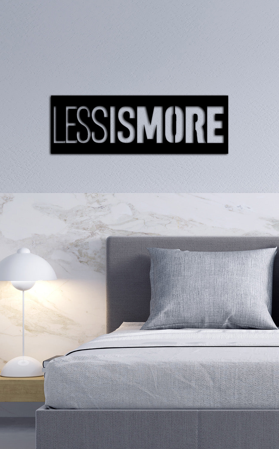 Less is More Art Artroya Metal Tablo Yakın Plan Lazer Kesim Detayı