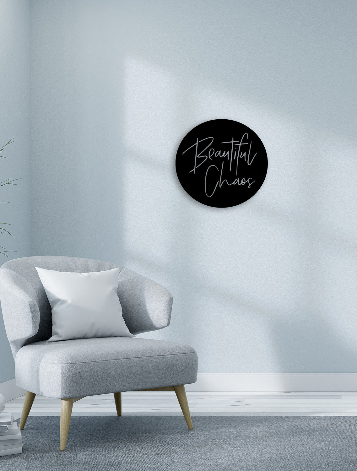 Loft Daire İçin Siyah Metal Beautiful Chaos Duvar Dekoru