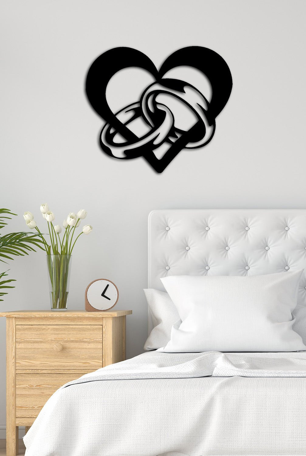 Loop Ring Heart Geometrik Modern Metal Duvar Panosu