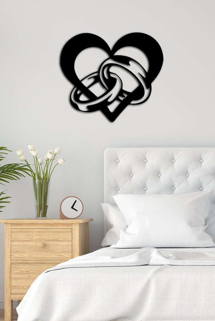 Loop Ring Heart Geometrik Modern Metal Duvar Panosu