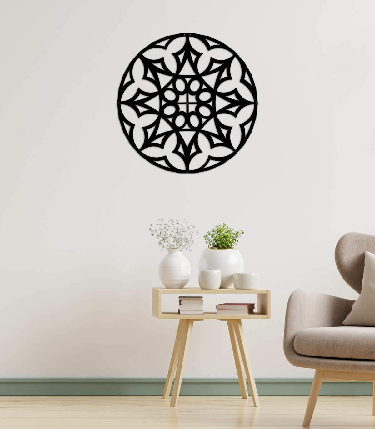 Lumina Art Deco Kristal Mandala Modern Metal Duvar Panosu