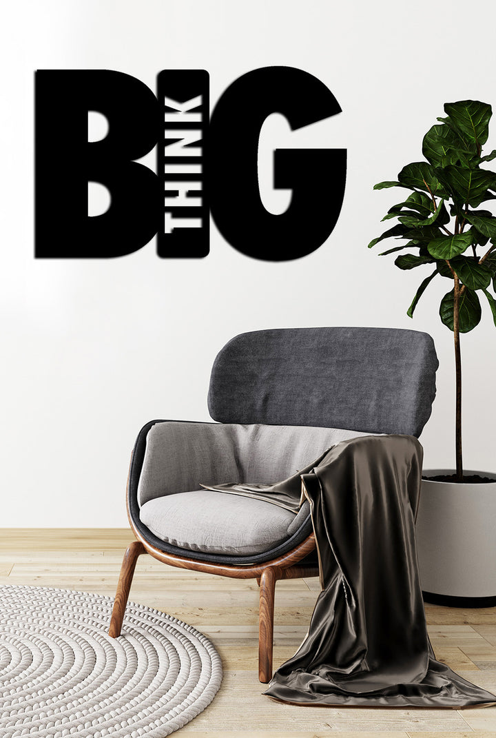 Magnus Think Big Modern Tipografik Metal Duvar Panosu