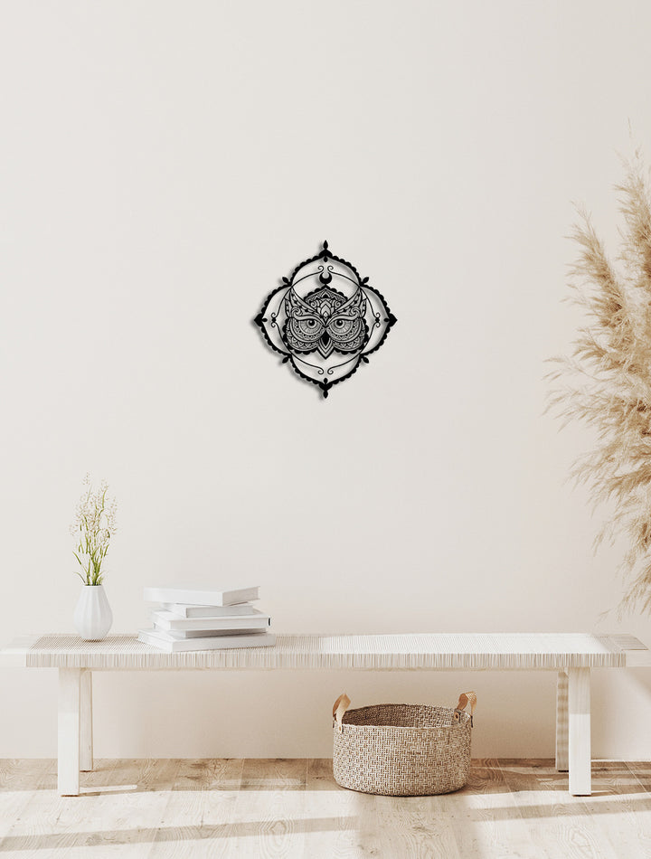 Mandala Baykuş Panosu ve 2 cm Derinlik Paylı Doğal Gölge Efekti