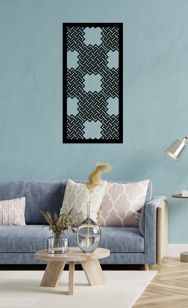 Mantra Oryantal Desenli Modern Metal Duvar Panosu - Tek Parça