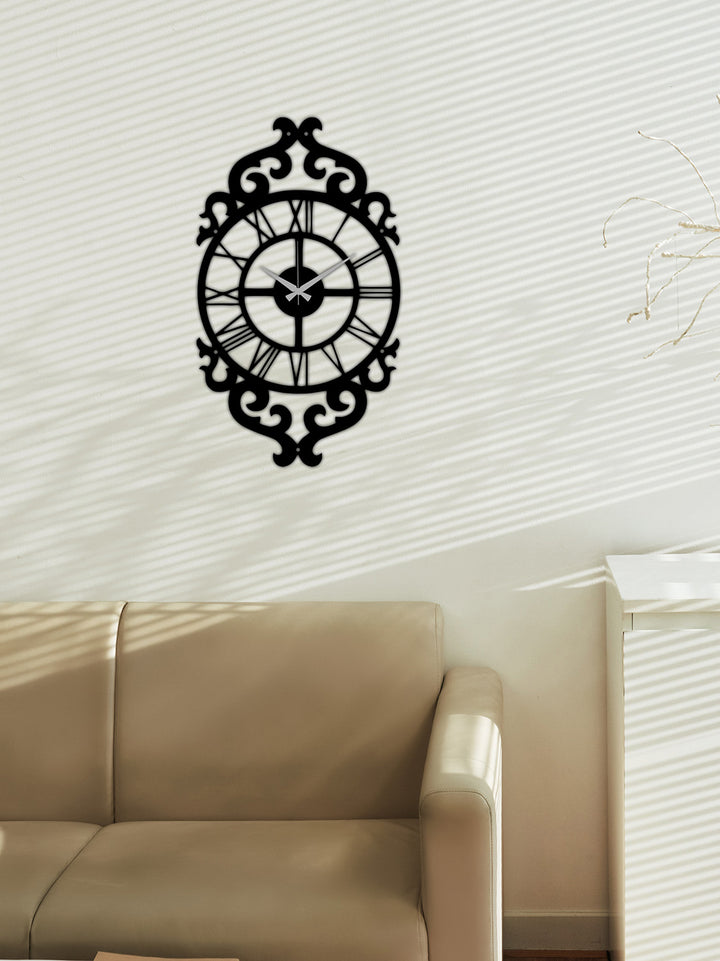 Noir Epoch Mat Siyah Metal Duvar Saati - Modern Vintage Tasarım