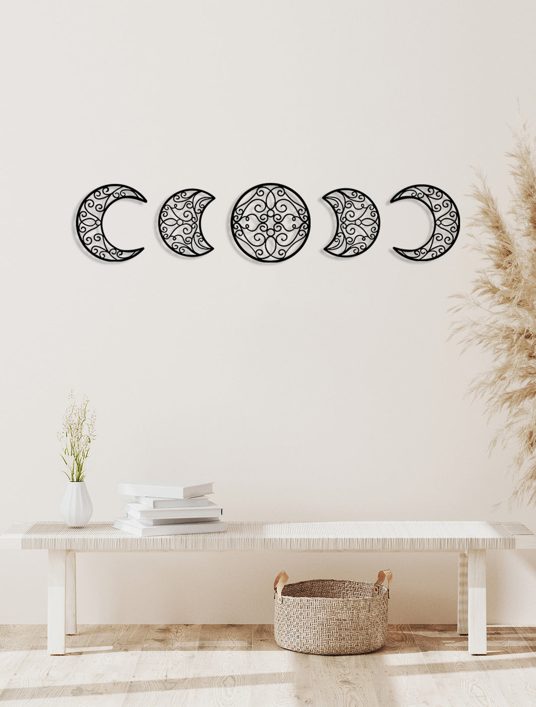 Meditasyon ve Yoga Alanları İçin Modern Metal Ay Fazları