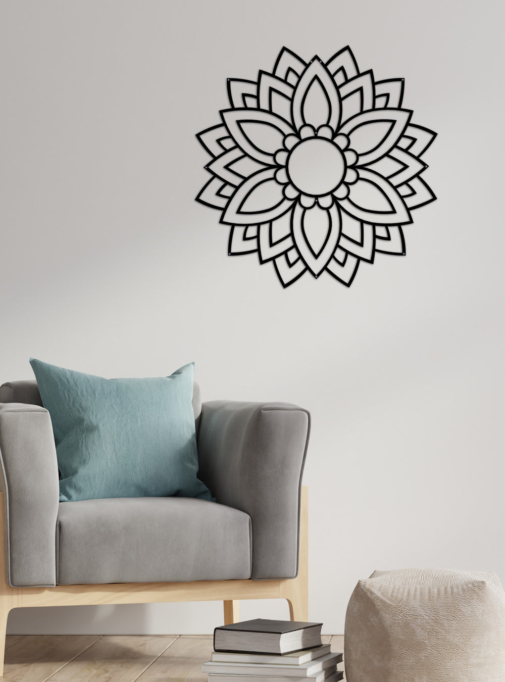 Mimari Tekstüre Boya Elmas Kesim Metal Mandala Detayı