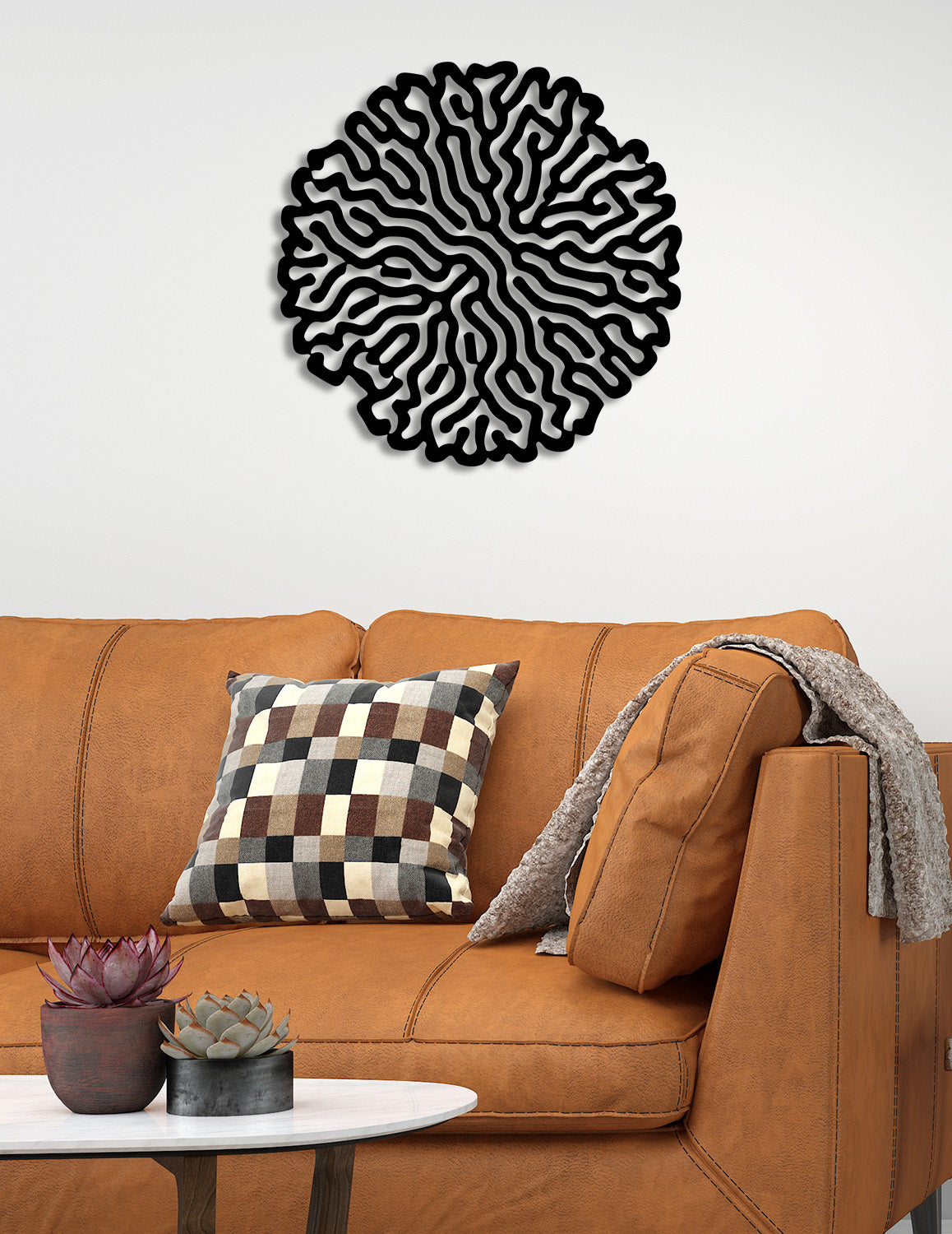 Mimari Tekstüre Boya Geometrik Beyin Metal Tablo Dokusu