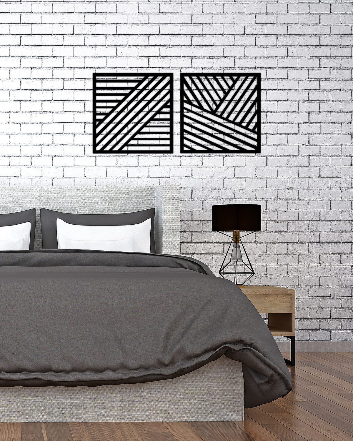 Mimari Tekstüre Boya Geometrik Çizgili Metal Tablo Yüzey Dokusu