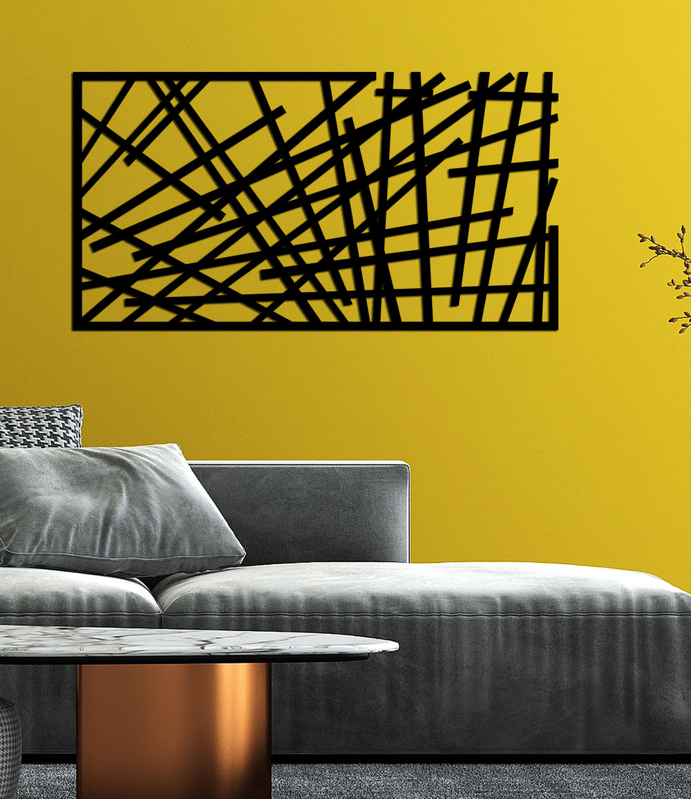 Mimari Tekstüre Boya Geometrik Grid Metal Tablo Dokusu