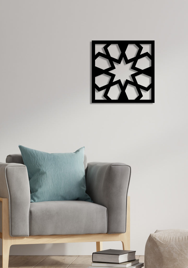 Mimari Tekstüre Boya Geometrik Yıldız Metal Tablo Yüzey Dokusu