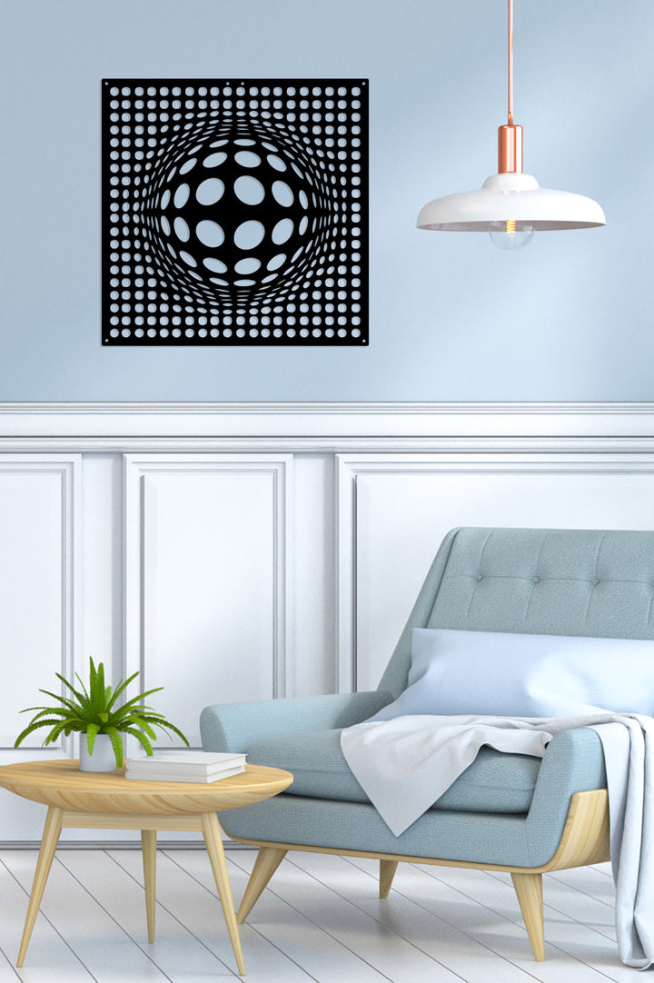 Mimari Tekstüre Boya Halka Formlu Metal Tablo Yüzey Dokusu