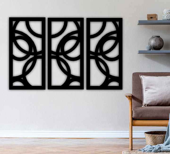 Mimari Tekstüre Boya İç İçe Daire Metal Tablo Yüzey Dokusu