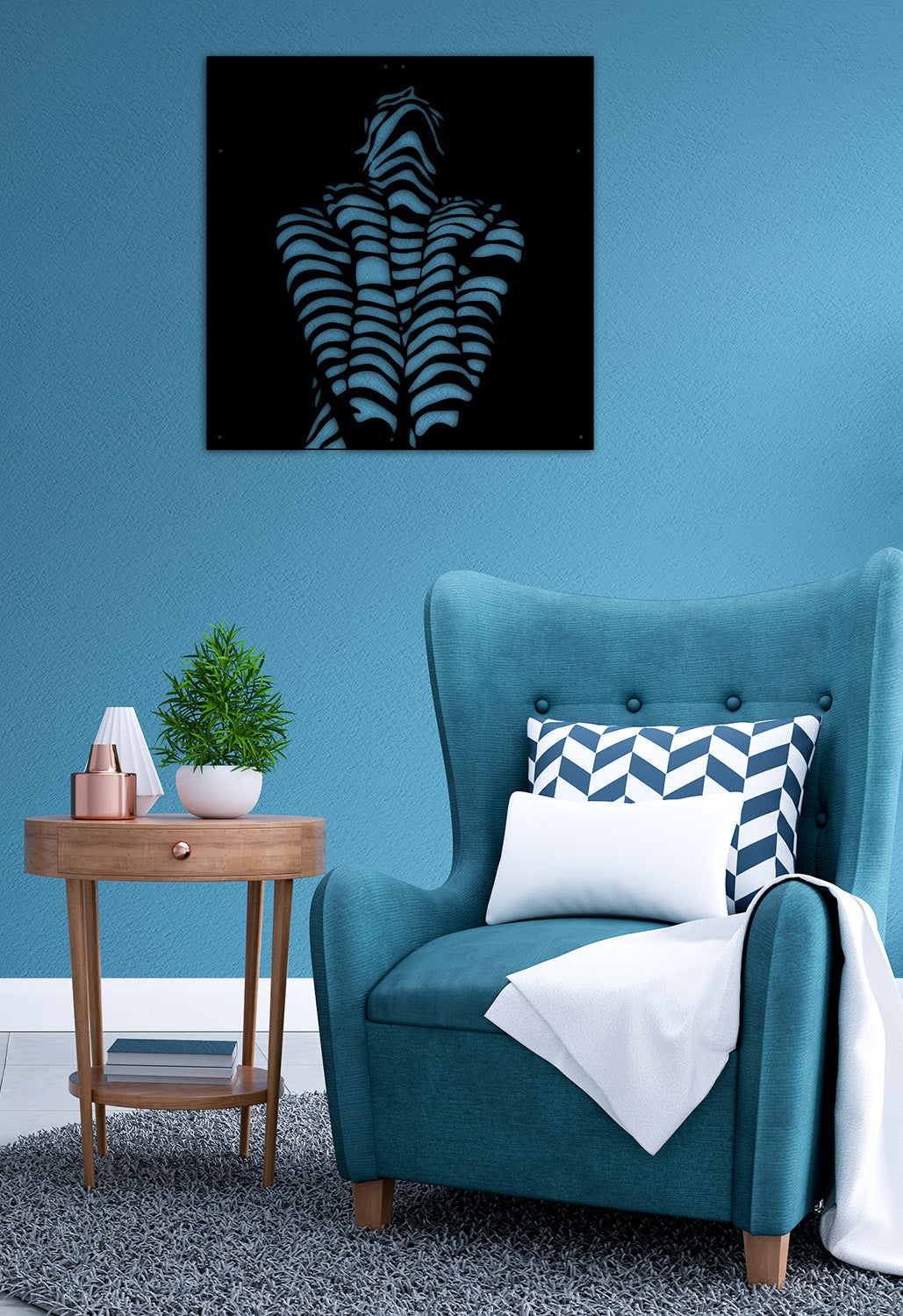 Mimari Tekstüre Boya Minimalist Silüet Metal Yüzey Dokusu