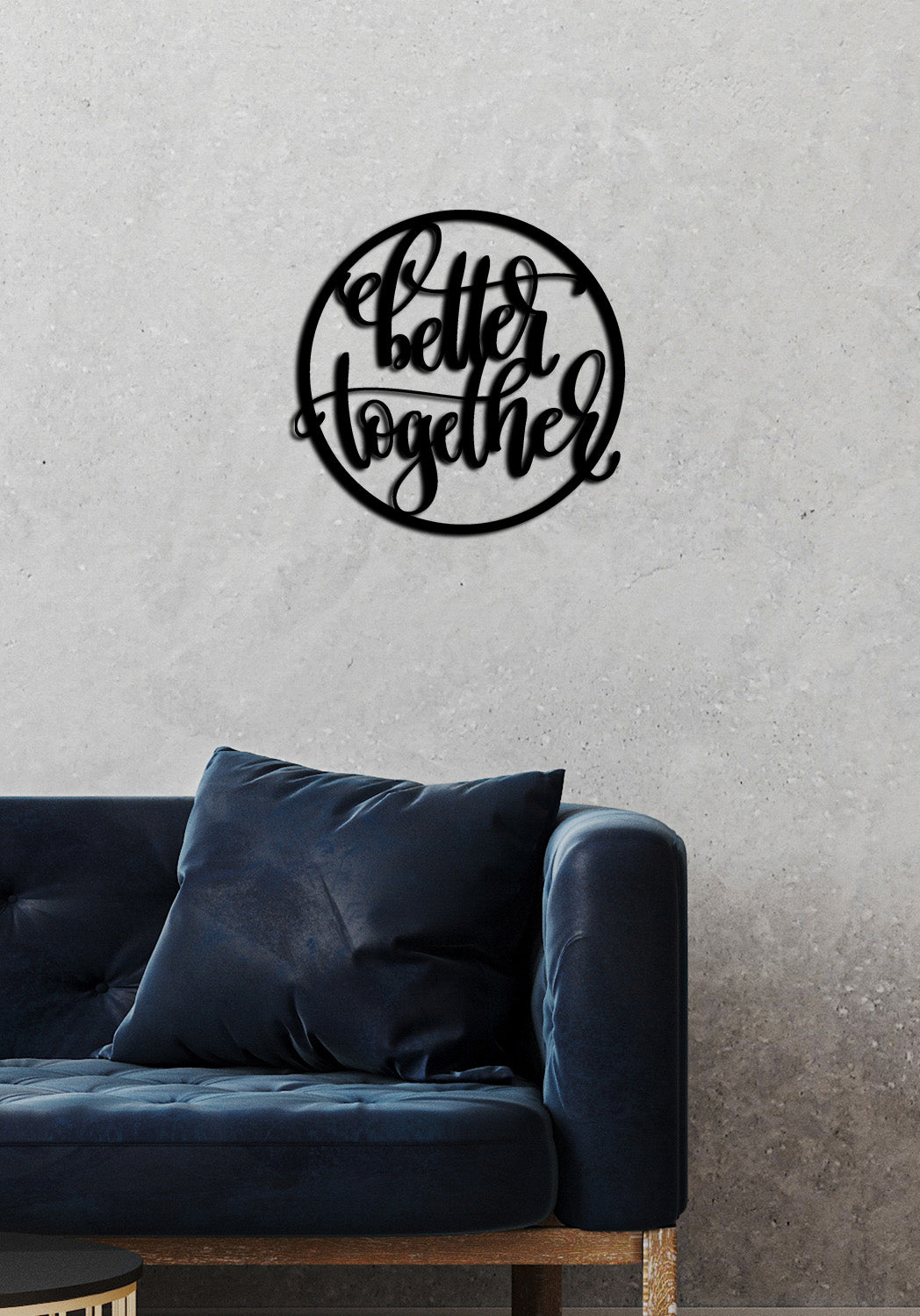 Minimalist Blok Yazılı Duvar Dekoru İçin Siyah Metal Pano