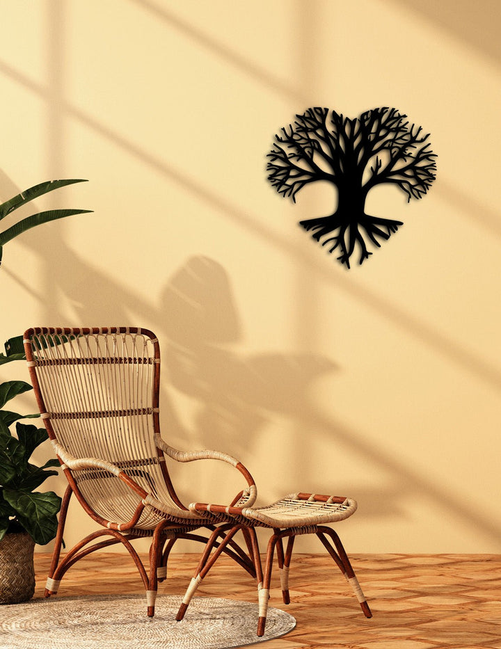 Minimalist Doğa Dekoru İçin Siyah Metal Ağaç Pano