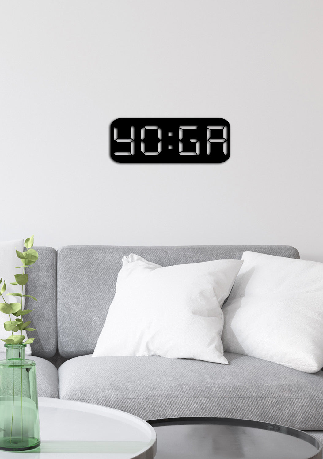 Minimalist Duvar Dekoru İçin Siyah Metal Yoga Pano