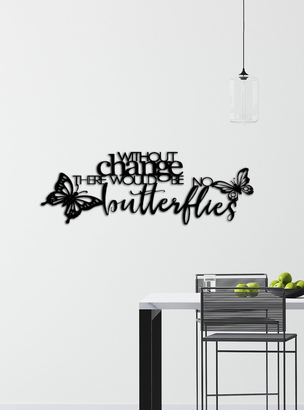 Minimalist Duvar Dekoru İçin Tekstüre Siyah Kelebek Pano