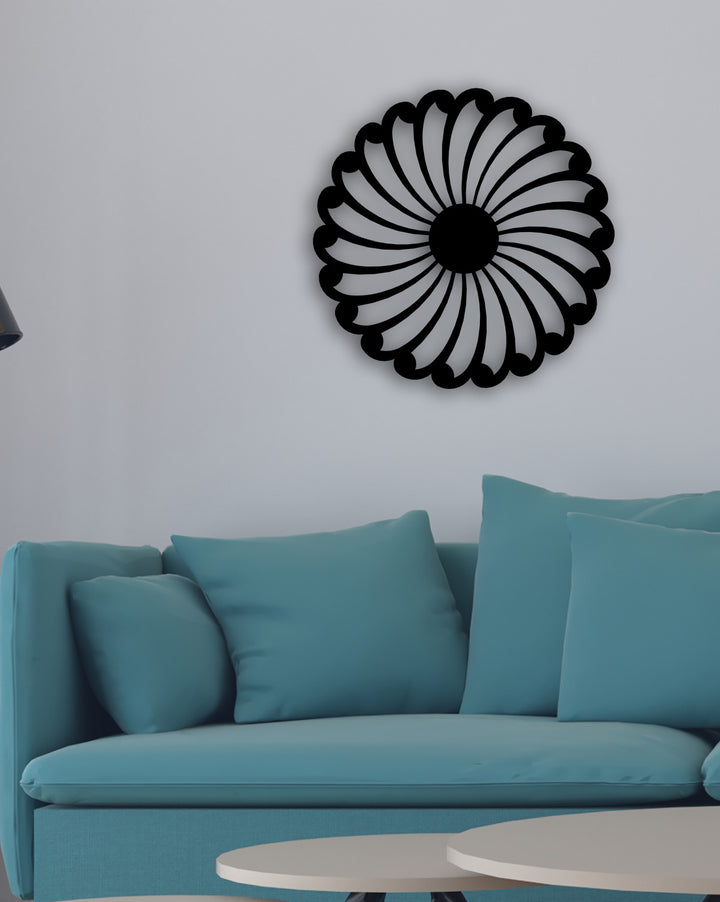 Minimalist Duvar Sanatı İçin Tekstüre Siyah Çiçek Pano