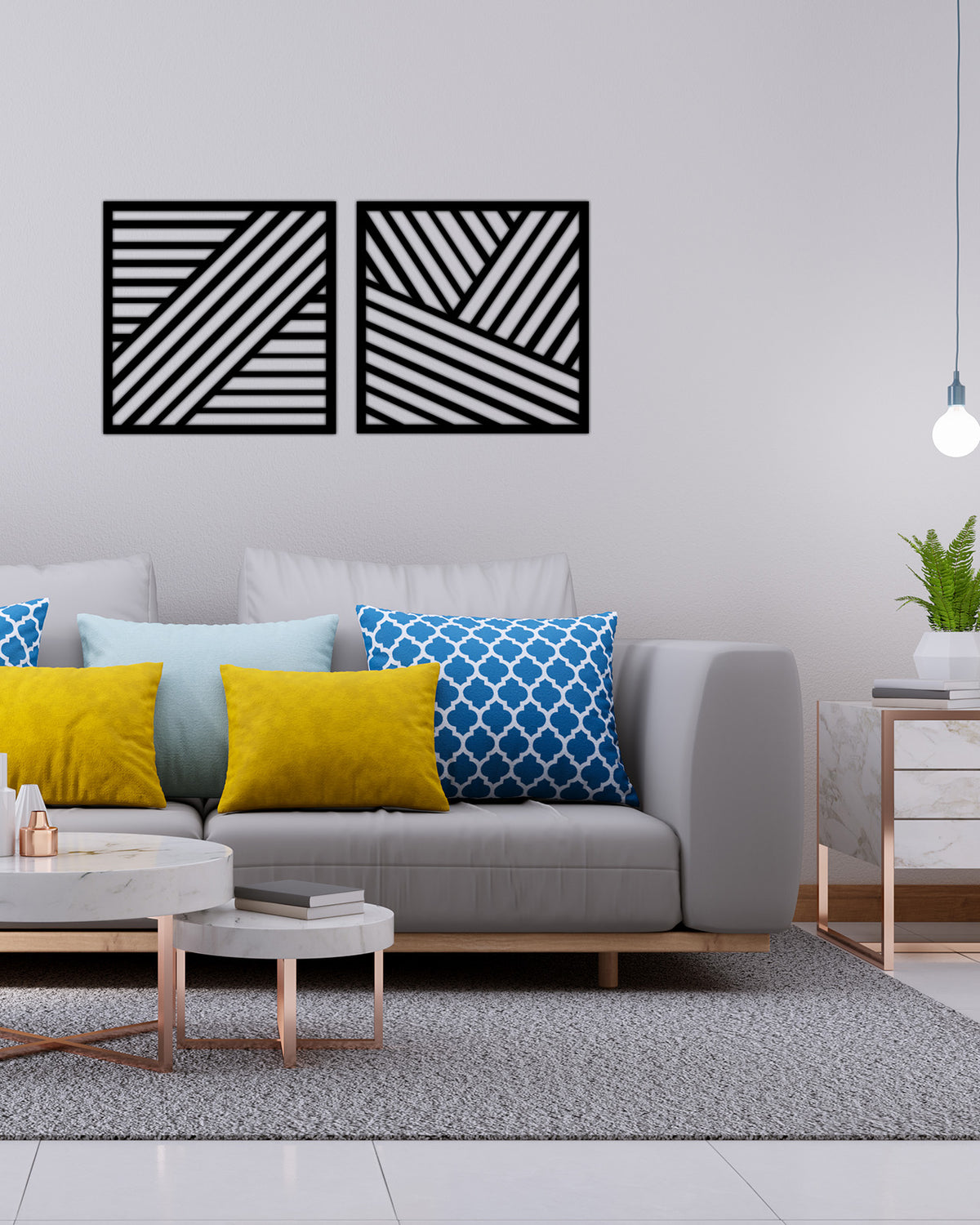 Minimalist Duvar Sanatı İçin Tekstüre Siyah Geometrik Pano