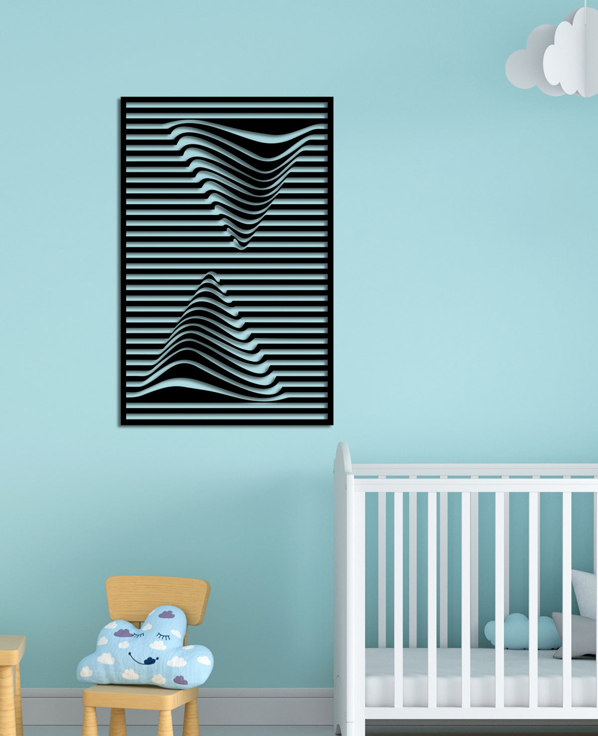 Minimalist Duvar Sanatı İçin Tekstüre Siyah Üçgen Pano